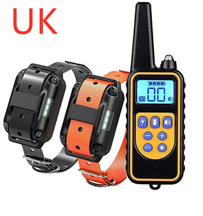 Electric dog training collar with remote control, adjustable levels, and waterproof design