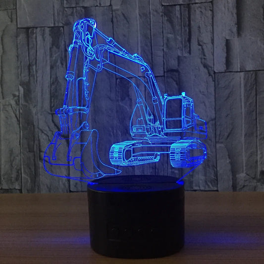 3D night light with touch control showing seven colour options and European design on 85mm base
