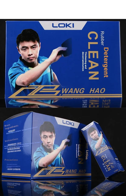 110ml bottle of table tennis rubber cleaning liquid with a white sponge applicator.