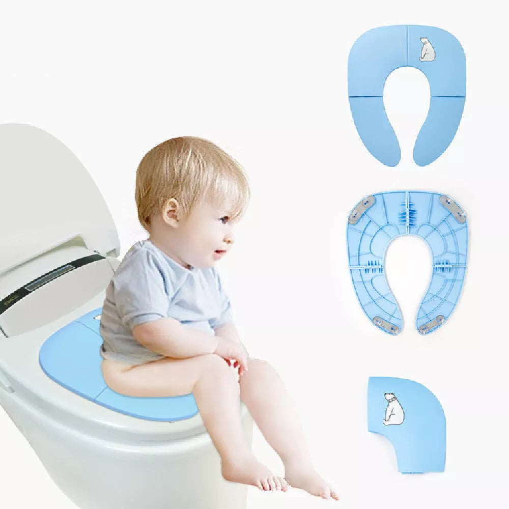Foldable Baby Travel Potty Seat in pink, yellow, and blue, lightweight and portable for toddlers