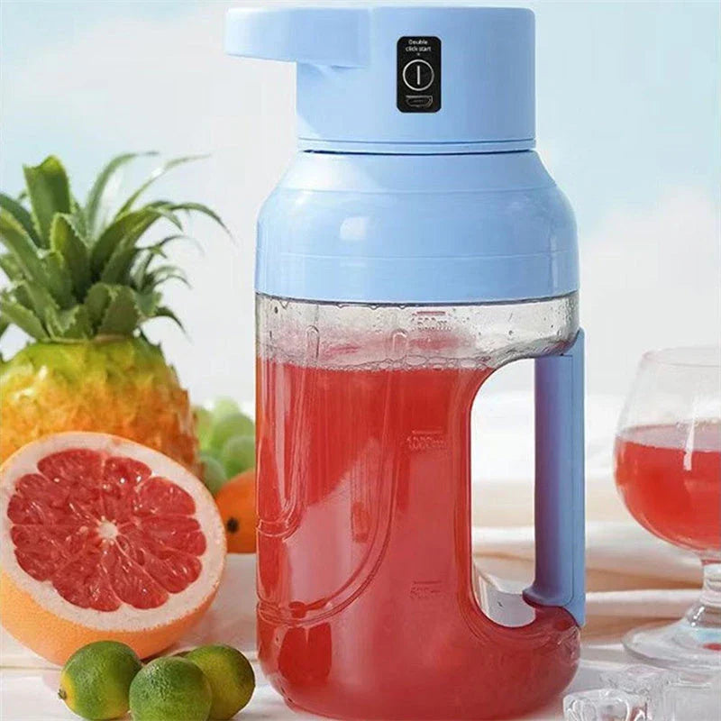 USB rechargeable portable blender with large 50-ounce capacity, powerful 80-watt motor, and precision steel blades for blending fresh juices and smoothies on the go.