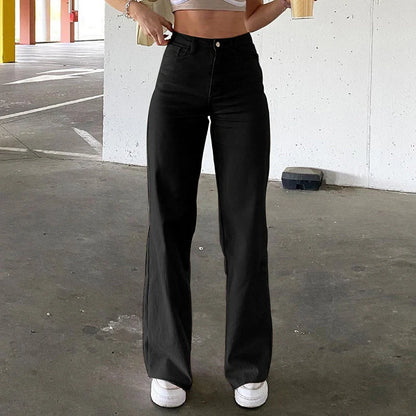Spice Girls inspired high waist bell bottom jeans in black, brown, and white