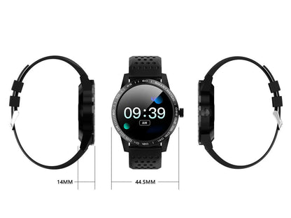 T2 smart bracelet with colour screen displaying heart rate and activity data