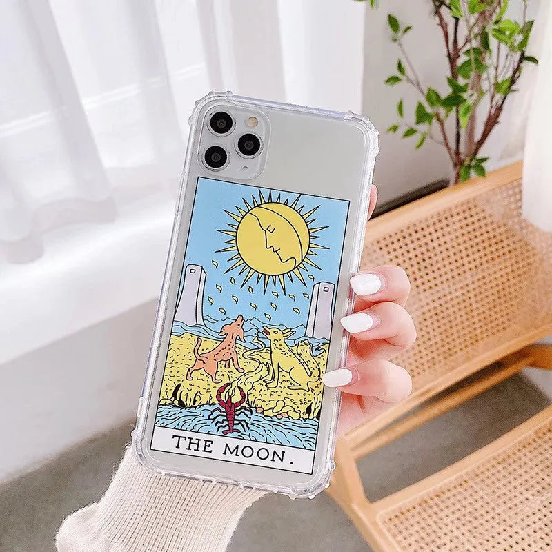 Silicone TPU iPhone case with mythology comic cartoon design showing sun artwork