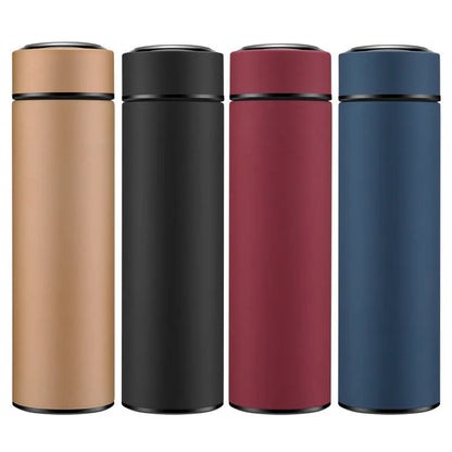 450ml stainless steel vacuum water bottle in black with arrow-shaped lid, showing double wall insulation.