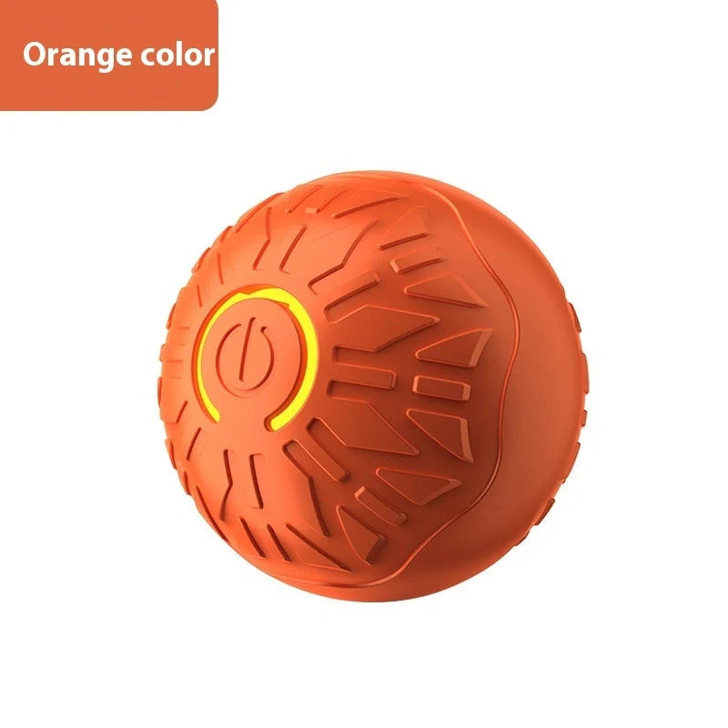 Luminous silicone electric jumping ball for dogs in blue and orange
