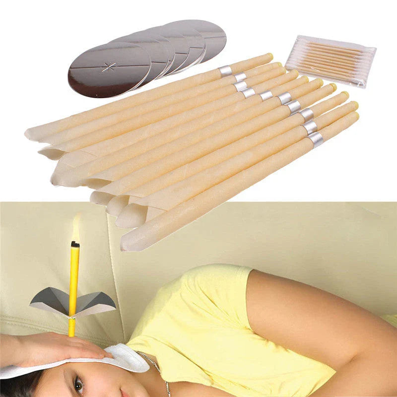 Premium beeswax ear candles with organic materials for soothing ear care and cleansing