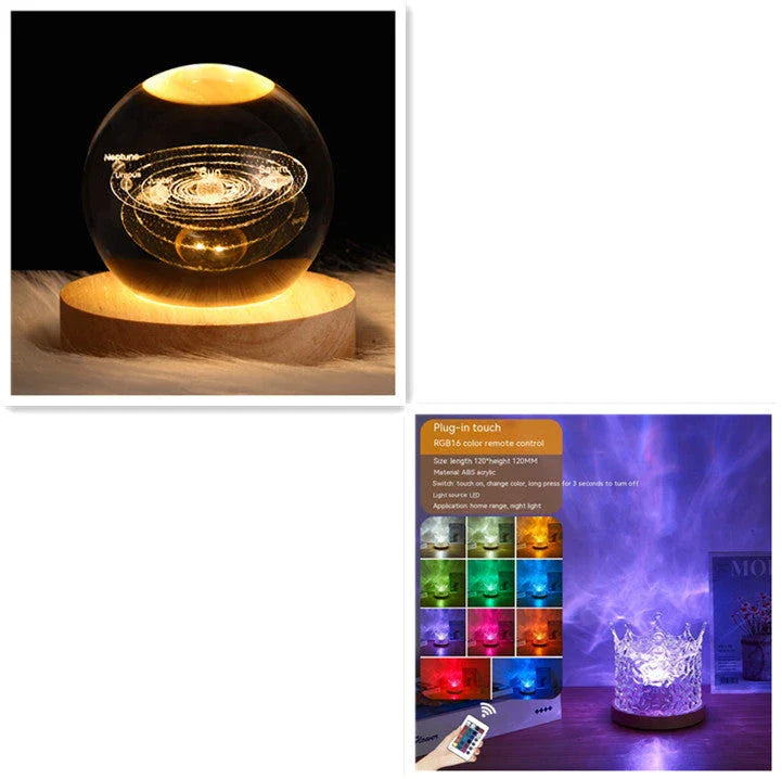 A USB-powered table lamp with a mesmerizing water ripple effect, providing a tranquil and soothing ambiance for any living space.