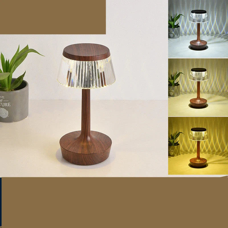 RAINCAP Crystal Table Lamp with USB charging and touch control in various colours