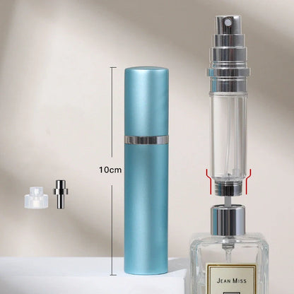 Compact perfume vaporizer in various colours with leak-proof design
