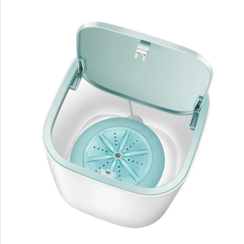 Compact ultrasonic washing machine for delicate fabrics with USB power and various colour options