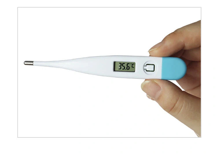 White electronic thermometer with soft head for accurate temperature measurement