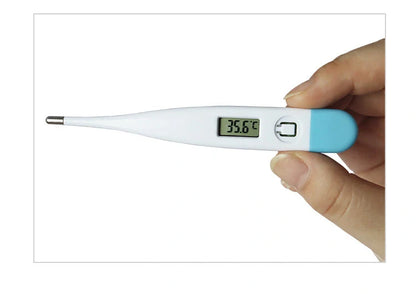 White electronic thermometer with soft head for accurate temperature measurement
