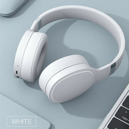 Wireless Bluetooth headphones in black, blue, grey or white colour options showing 40mm speaker drivers.