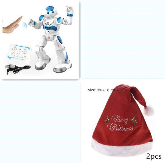Remote control dancing robot toy with gesture controls, autonomous navigation, and customizable dance routines
