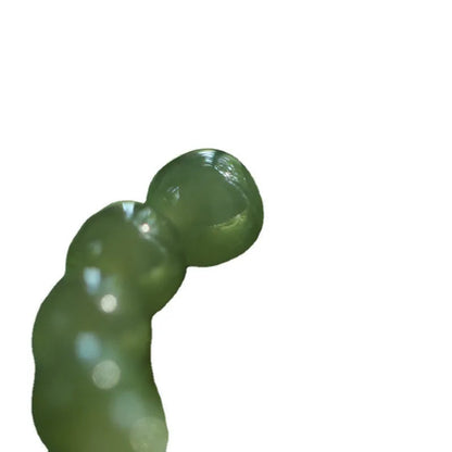 Green Hetian jade bracelet with vintage beads in ethnic style for women