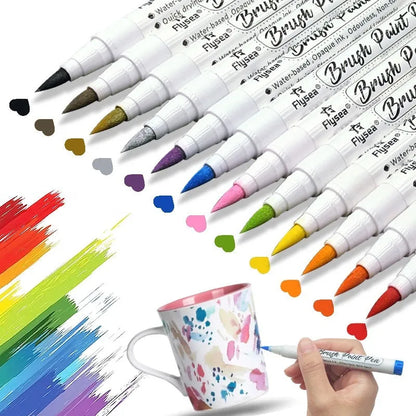 Soft head gouache pen set for hand painting and greeting card art in acrylic marker format