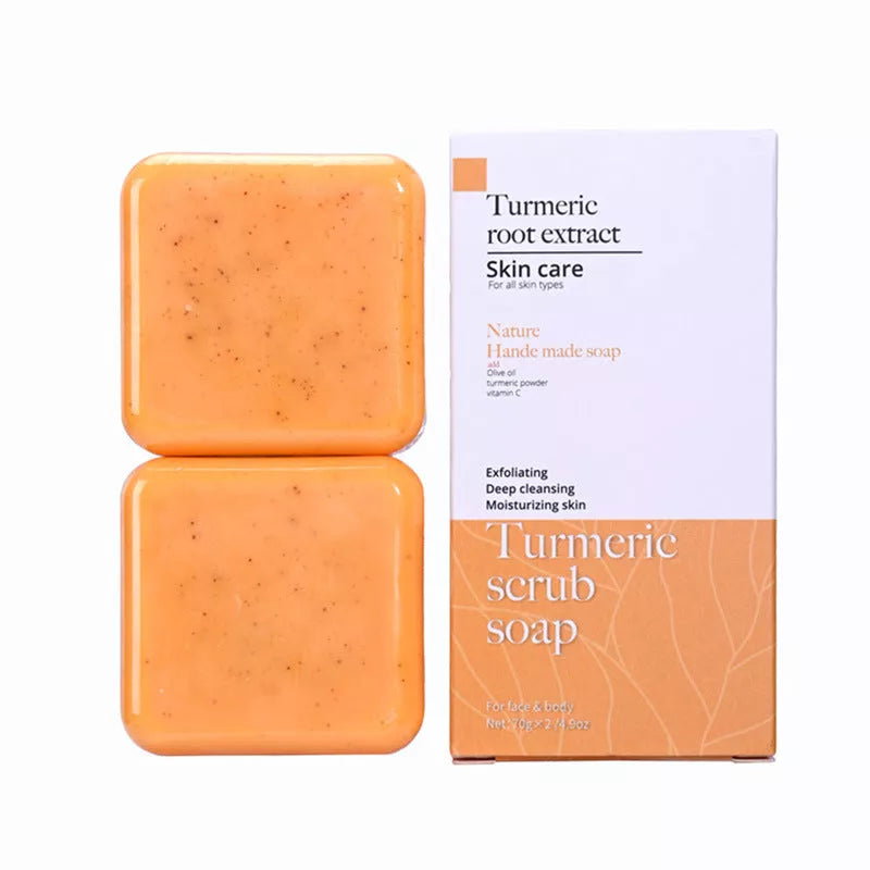 Handmade Frosted Turmeric Cleansing Soap 140g with natural anti-inflammatory benefits