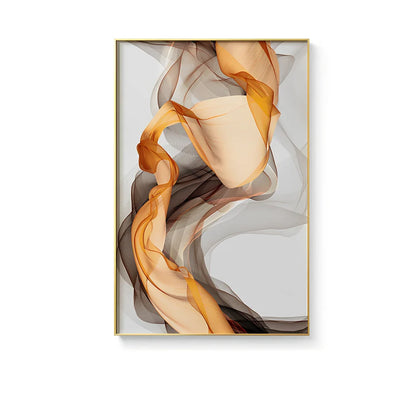 Three-piece abstract yellow and grey canvas painting on 12mm frame, 40x60cm size for modern home walls