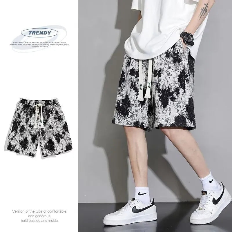 Men's fifth pants length summer shorts in polyester fabric on size chart