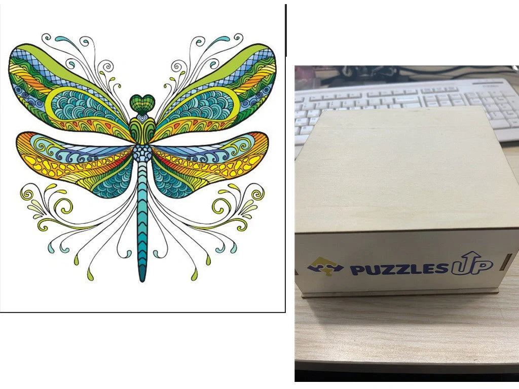 Animal Puzzle Set in A3 size with wooden storage box, vibrant animal designs for educational fun