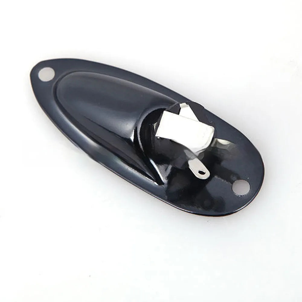 Electric guitar ST boat socket output jack in black or silver alloy construction