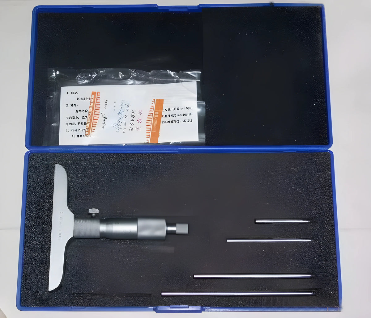Depth micrometer measuring instrument with 0-100mm range scale and alloy construction