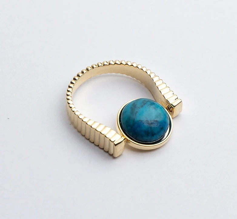 Original Fidget Spinner Ring with natural stone spinner for stress relief