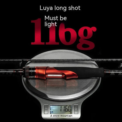 Carbon ultralight fishing rod showing straight handle and pikestaff style options