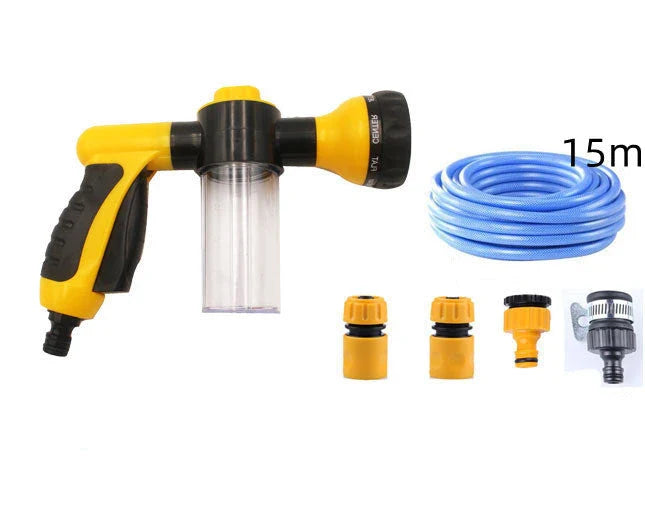 Premium high-pressure water gun with 8-in-1 adjustable nozzle for versatile household and automotive cleaning