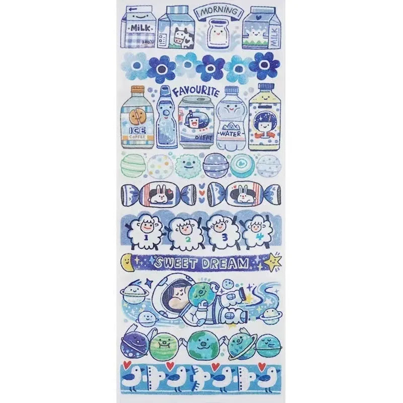 Haemorrhoid tape packaging stickers with cartoon characters, 42 styles, Japanese paper, 5 cm size