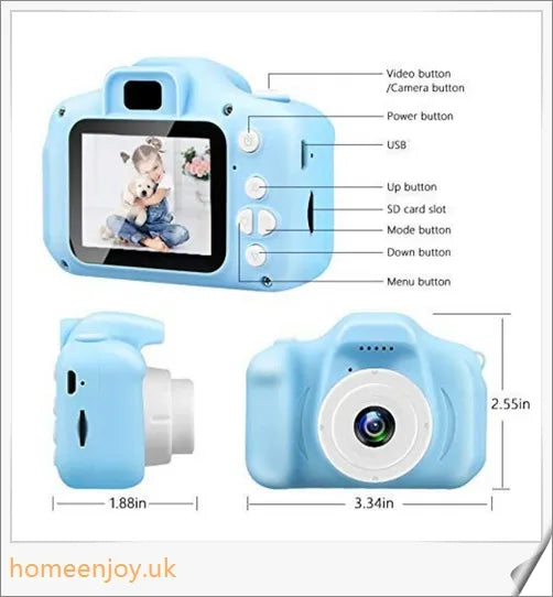 Digital Retro Camera and Recorder with 2-inch Screen, 1080p Video, and Multicolor Retro Design