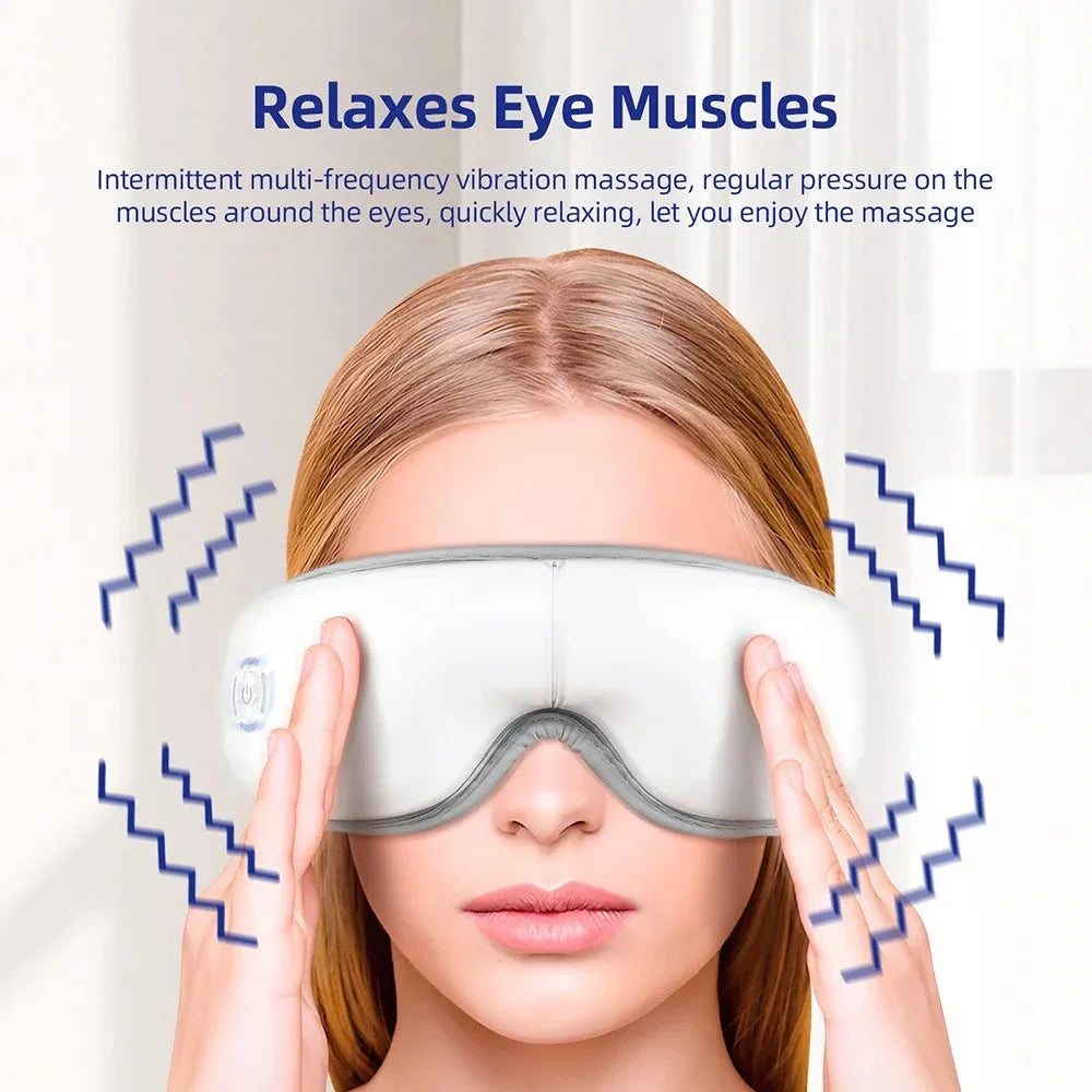 Air Pressure Vibration Eye Massager with soothing air pressure, gentle vibrations, and relaxing music for comprehensive eye care and relaxation.