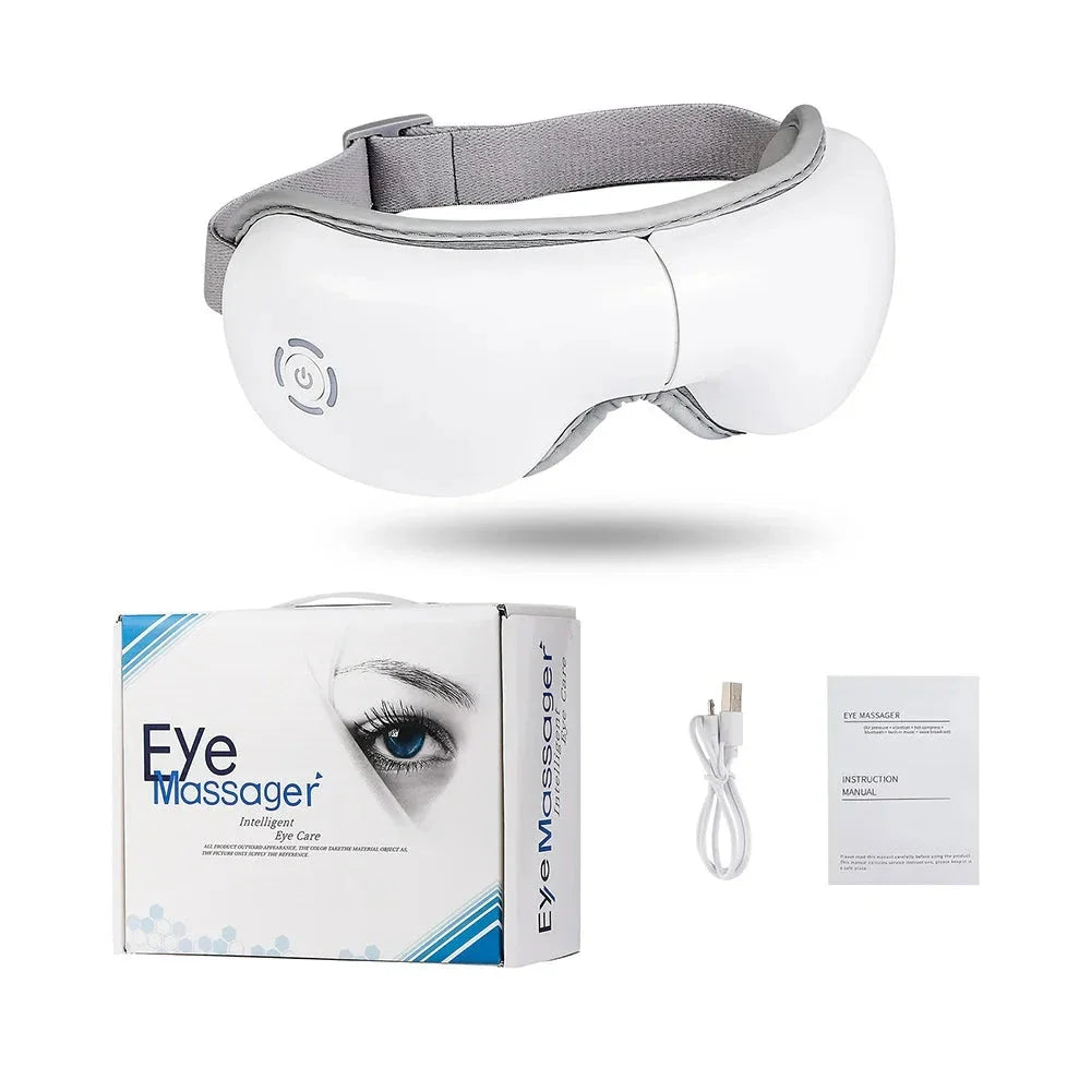 Air Pressure Vibration Eye Massager with soothing air pressure, gentle vibrations, and relaxing music for comprehensive eye care and relaxation.