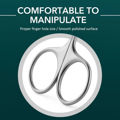 Professional stainless steel cuticle scissors with curved blades for precise trimming and grooming