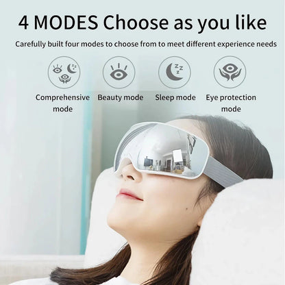Premium Electric Eye Massager with Hot Compress and Bluetooth Music for Relaxation and Eye Fatigue Relief