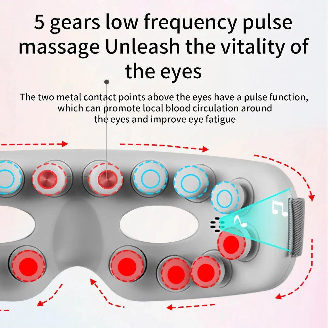 Premium Electric Eye Massager with Hot Compress and Bluetooth Music for Relaxation and Eye Fatigue Relief