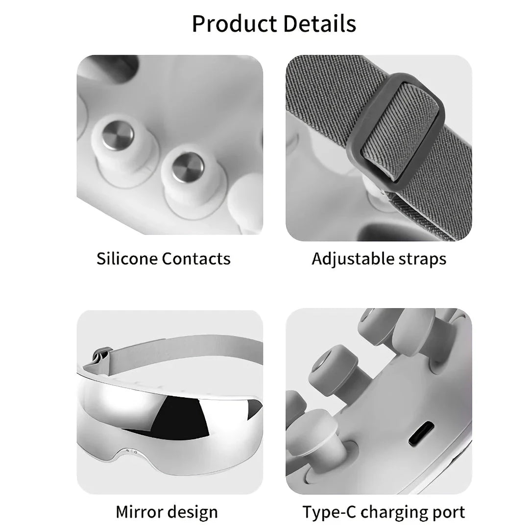 Premium Electric Eye Massager with Hot Compress and Bluetooth Music for Relaxation and Eye Fatigue Relief