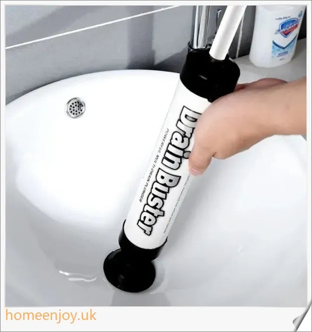 A versatile toilet plunger that uses air suction to effectively unclog drains in UK homes