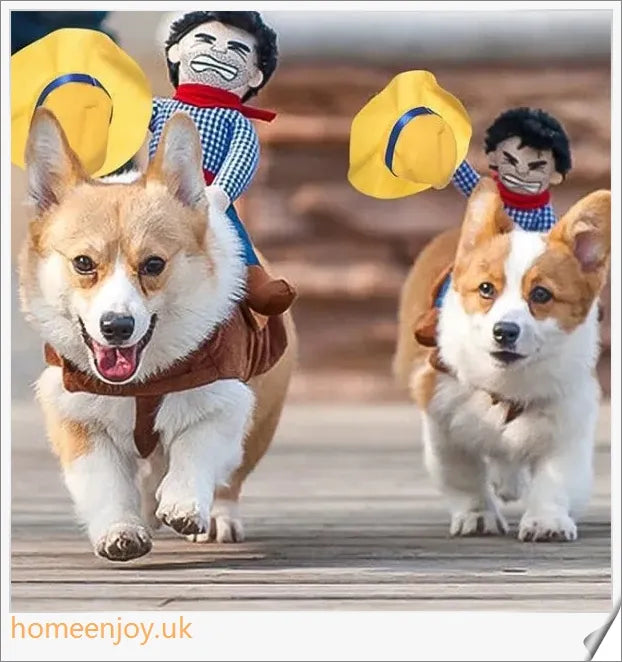 Adorable pet dog and cat wearing soft, plush Halloween costumes in various sizes