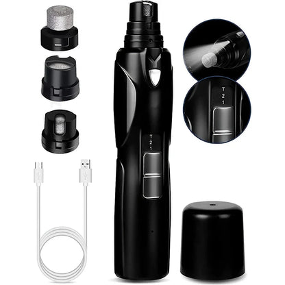 Powerful LED Pet Nail Grinder with bright illumination and adjustable settings for stress-free grooming of dogs of all breeds.