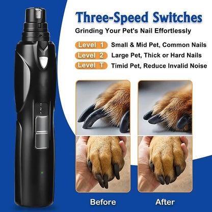 Powerful LED Pet Nail Grinder with bright illumination and adjustable settings for stress-free grooming of dogs of all breeds.