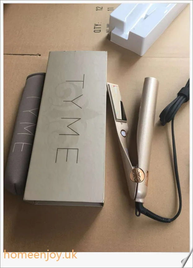 A sleek and versatile 2-in-1 hair straightening and curling iron with adjustable temperature settings