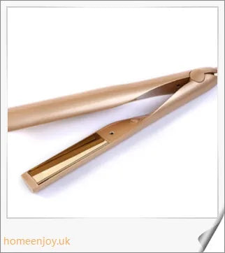 A sleek and versatile 2-in-1 hair straightening and curling iron with adjustable temperature settings