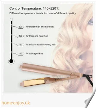 A sleek and versatile 2-in-1 hair straightening and curling iron with adjustable temperature settings
