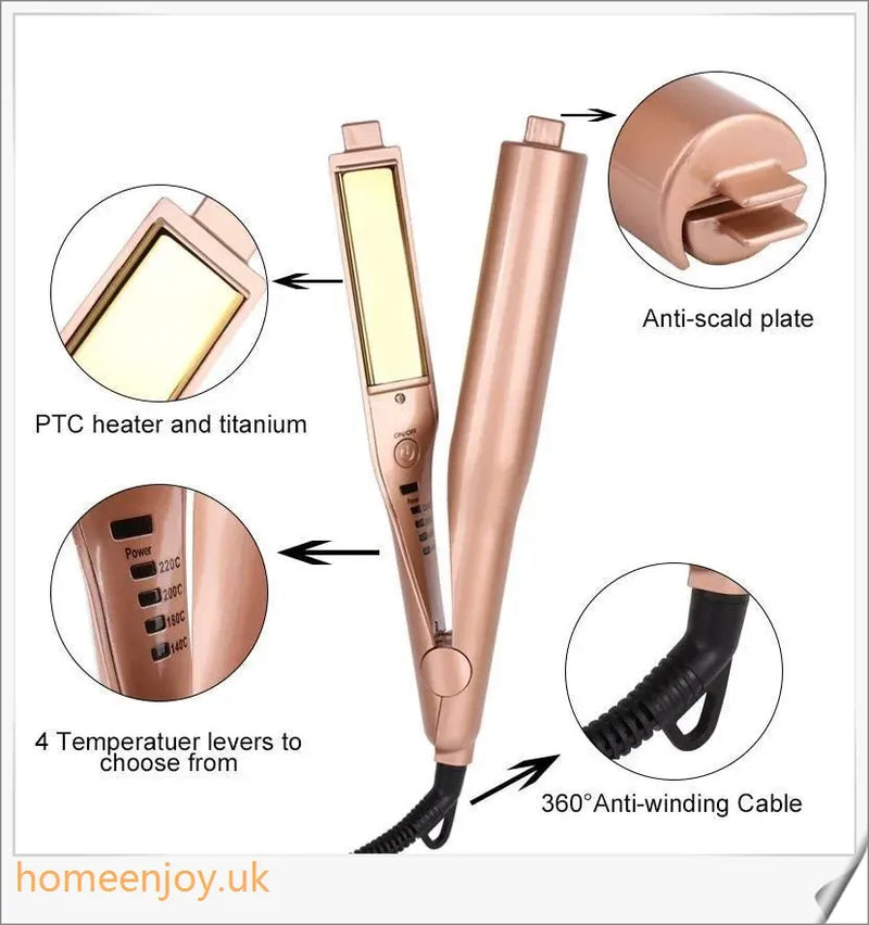 Homeenjoy UK 2 In 1 Twist Straightening Curling Iron
