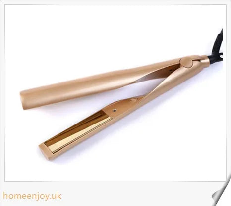 A sleek and versatile 2-in-1 hair straightening and curling iron with adjustable temperature settings