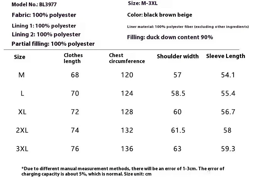 Fashionable and functional 90% white duck down casual coat with windproof and cold-resistant properties