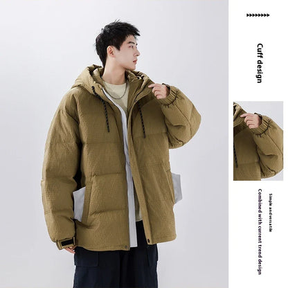 Fashionable and functional 90% white duck down casual coat with windproof and cold-resistant properties