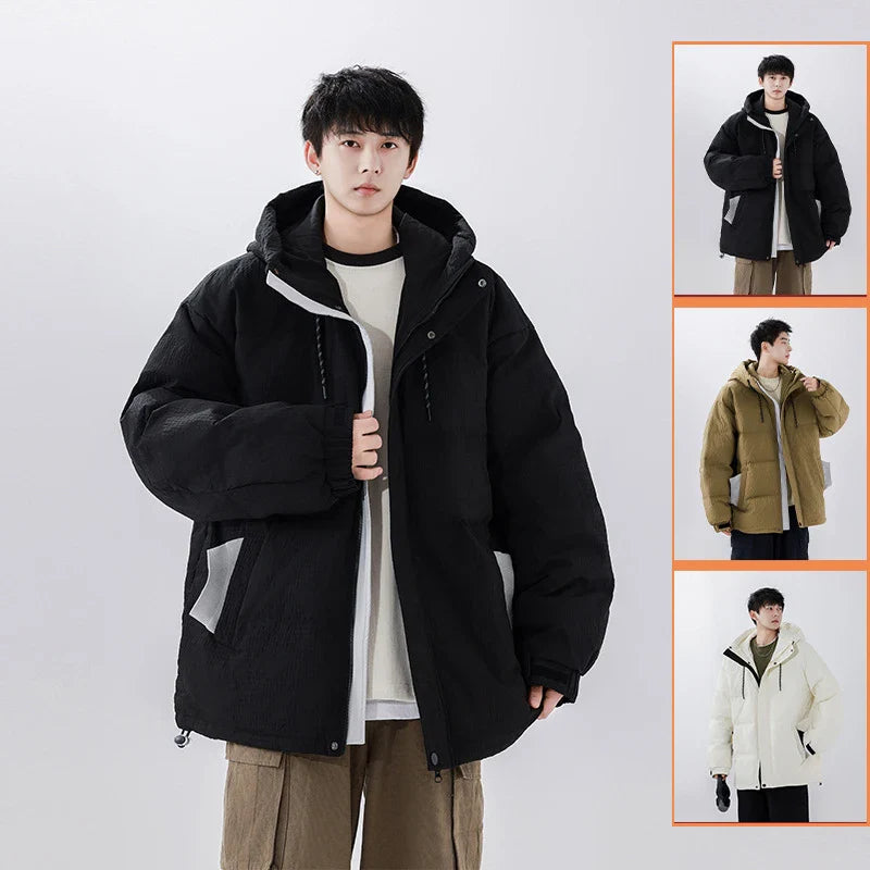 Fashionable and functional 90% white duck down casual coat with windproof and cold-resistant properties